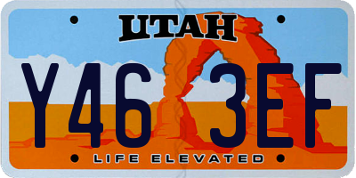 UT license plate Y463EF