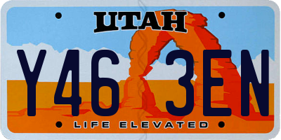 UT license plate Y463EN