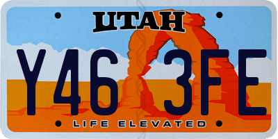 UT license plate Y463FE