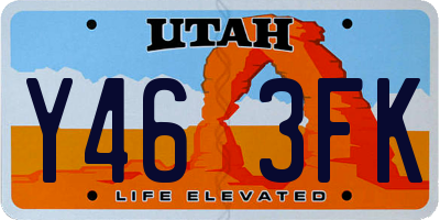 UT license plate Y463FK