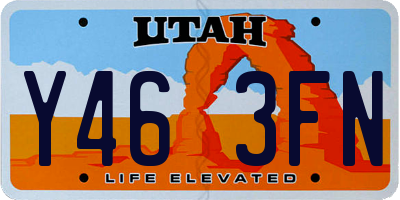 UT license plate Y463FN