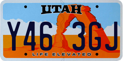 UT license plate Y463GJ