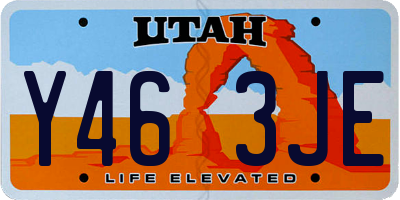 UT license plate Y463JE