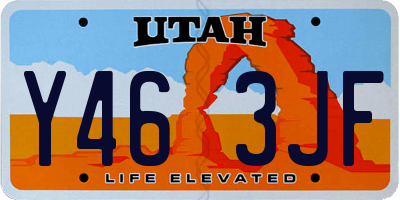 UT license plate Y463JF