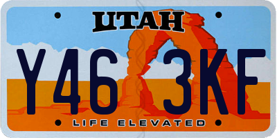 UT license plate Y463KF