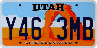UT license plate Y463MB