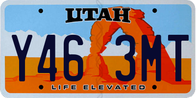 UT license plate Y463MT