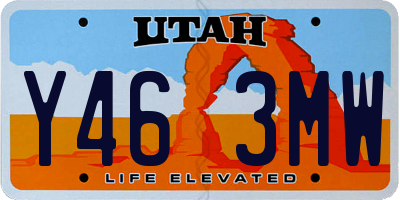 UT license plate Y463MW