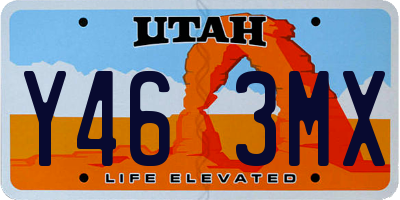 UT license plate Y463MX