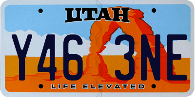 UT license plate Y463NE
