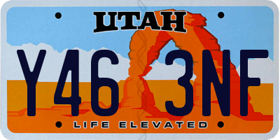 UT license plate Y463NF