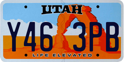 UT license plate Y463PB