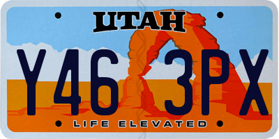 UT license plate Y463PX
