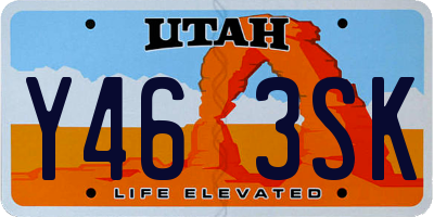UT license plate Y463SK