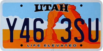 UT license plate Y463SU