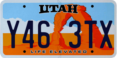 UT license plate Y463TX