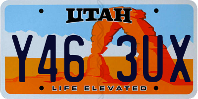 UT license plate Y463UX