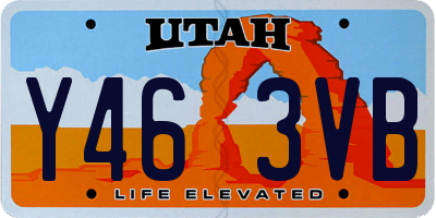 UT license plate Y463VB