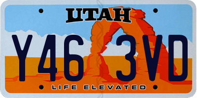 UT license plate Y463VD
