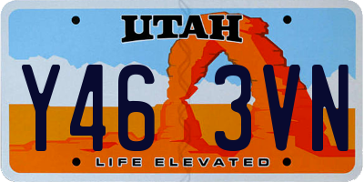 UT license plate Y463VN