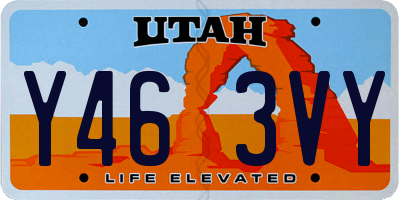 UT license plate Y463VY