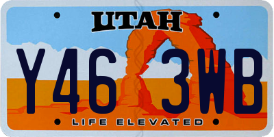 UT license plate Y463WB