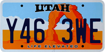 UT license plate Y463WE