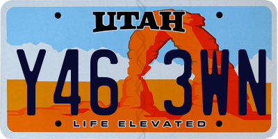 UT license plate Y463WN