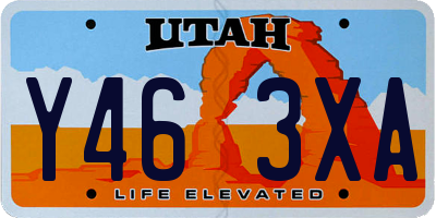 UT license plate Y463XA