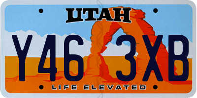 UT license plate Y463XB
