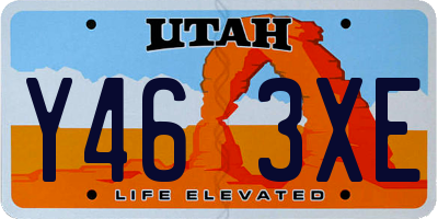 UT license plate Y463XE