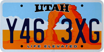 UT license plate Y463XG
