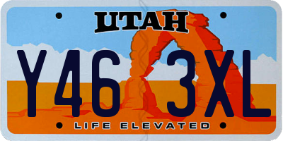 UT license plate Y463XL