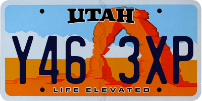 UT license plate Y463XP