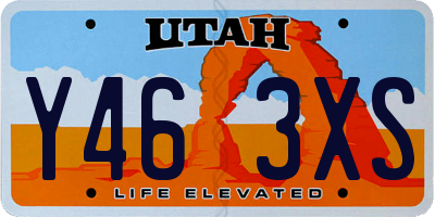 UT license plate Y463XS