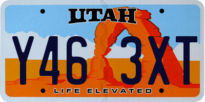 UT license plate Y463XT