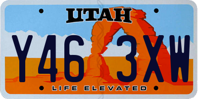 UT license plate Y463XW
