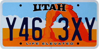UT license plate Y463XY