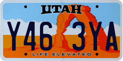 UT license plate Y463YA