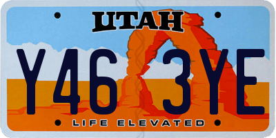 UT license plate Y463YE