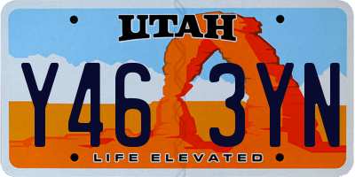 UT license plate Y463YN