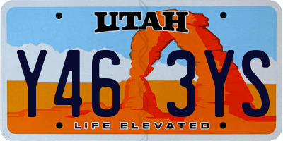 UT license plate Y463YS