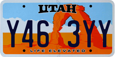UT license plate Y463YY