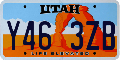 UT license plate Y463ZB