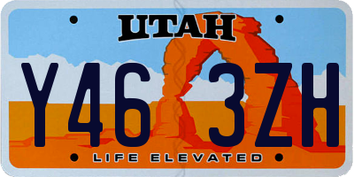 UT license plate Y463ZH