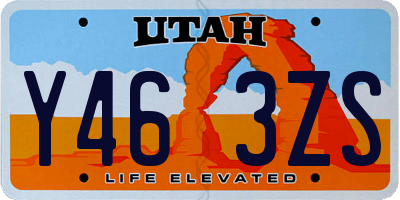 UT license plate Y463ZS