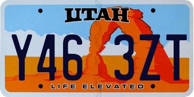 UT license plate Y463ZT