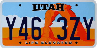 UT license plate Y463ZY