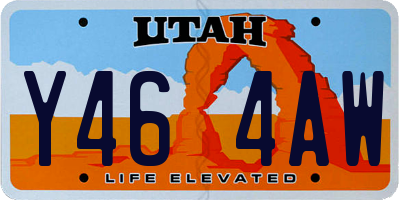 UT license plate Y464AW