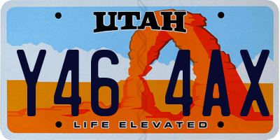 UT license plate Y464AX
